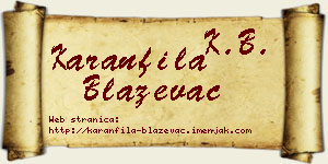 Karanfila Blaževac vizit kartica